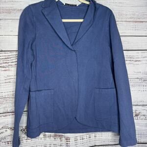 Harris Wharf London Blue Cotton Jersey Blazer Jacket Med